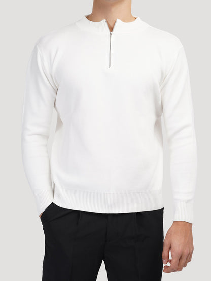 ANSEONG Quarter Zip Turtleneck Sweater