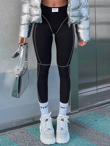 Leggings push-up de rayas de secado rápido para mujer