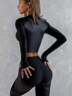 Female PU Net High-rise Hip-lift Leggings