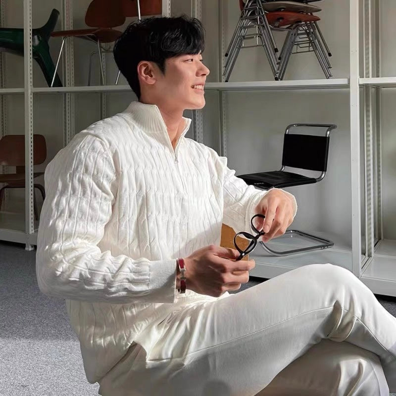 Half-Zip Cable Knit Sweater