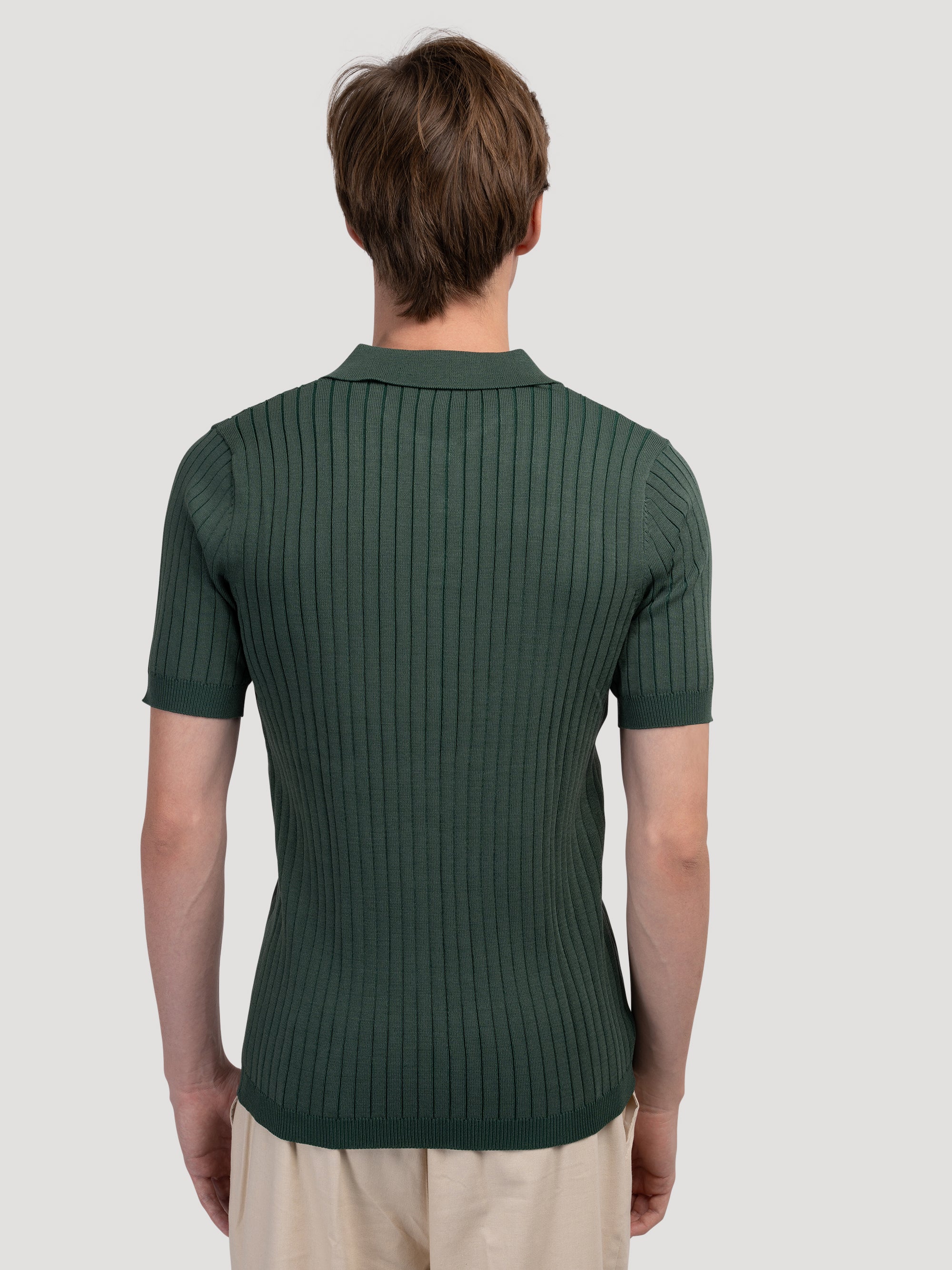 Men’s Ribbed Cotton Polo Shirt