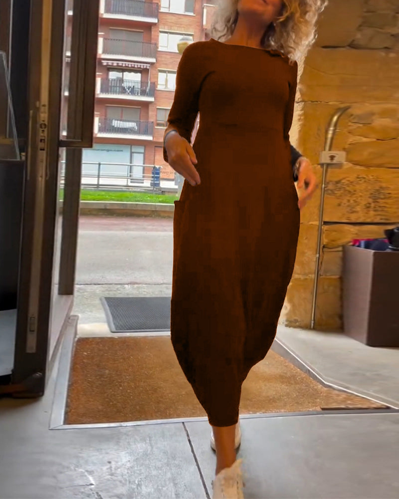 Vestido largo tipo suéter Alma™