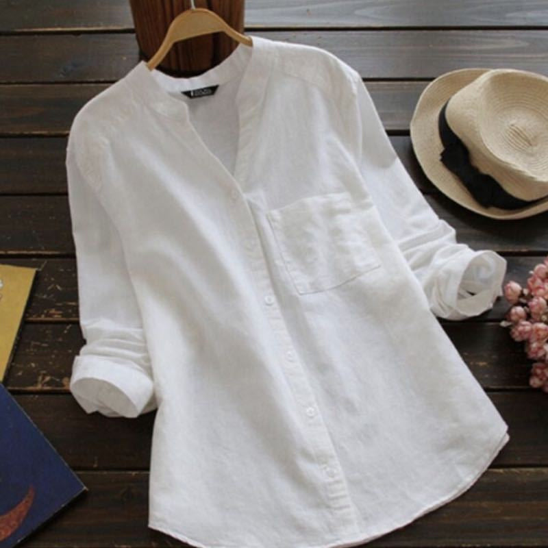 Blusa casual suelta de Color sólido