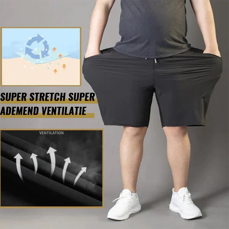 Plus Size Ice Silk Stretch Shorts for Men