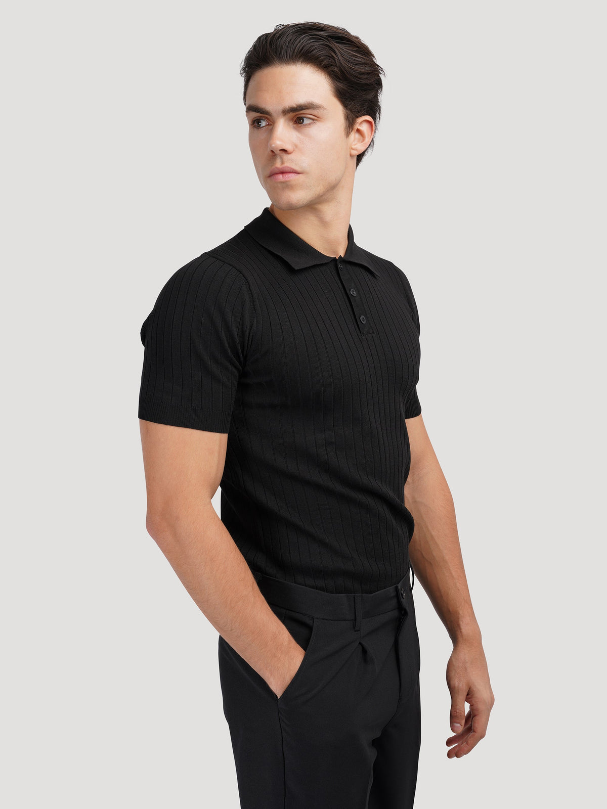 Men’s Ribbed Cotton Polo Shirt