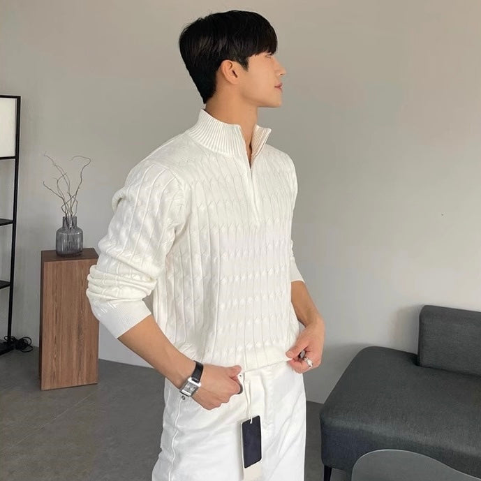 Half-Zip Cable Knit Sweater