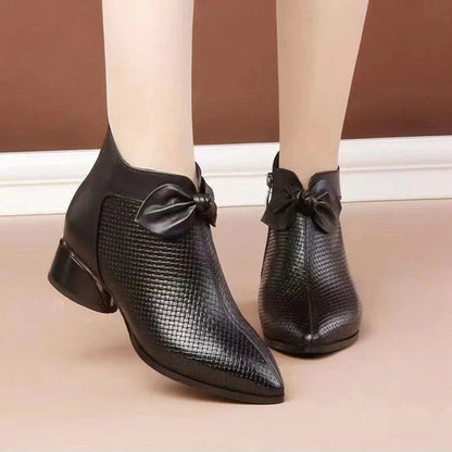 Zapatos de mujer de moda de cuero genuino con tacones altos