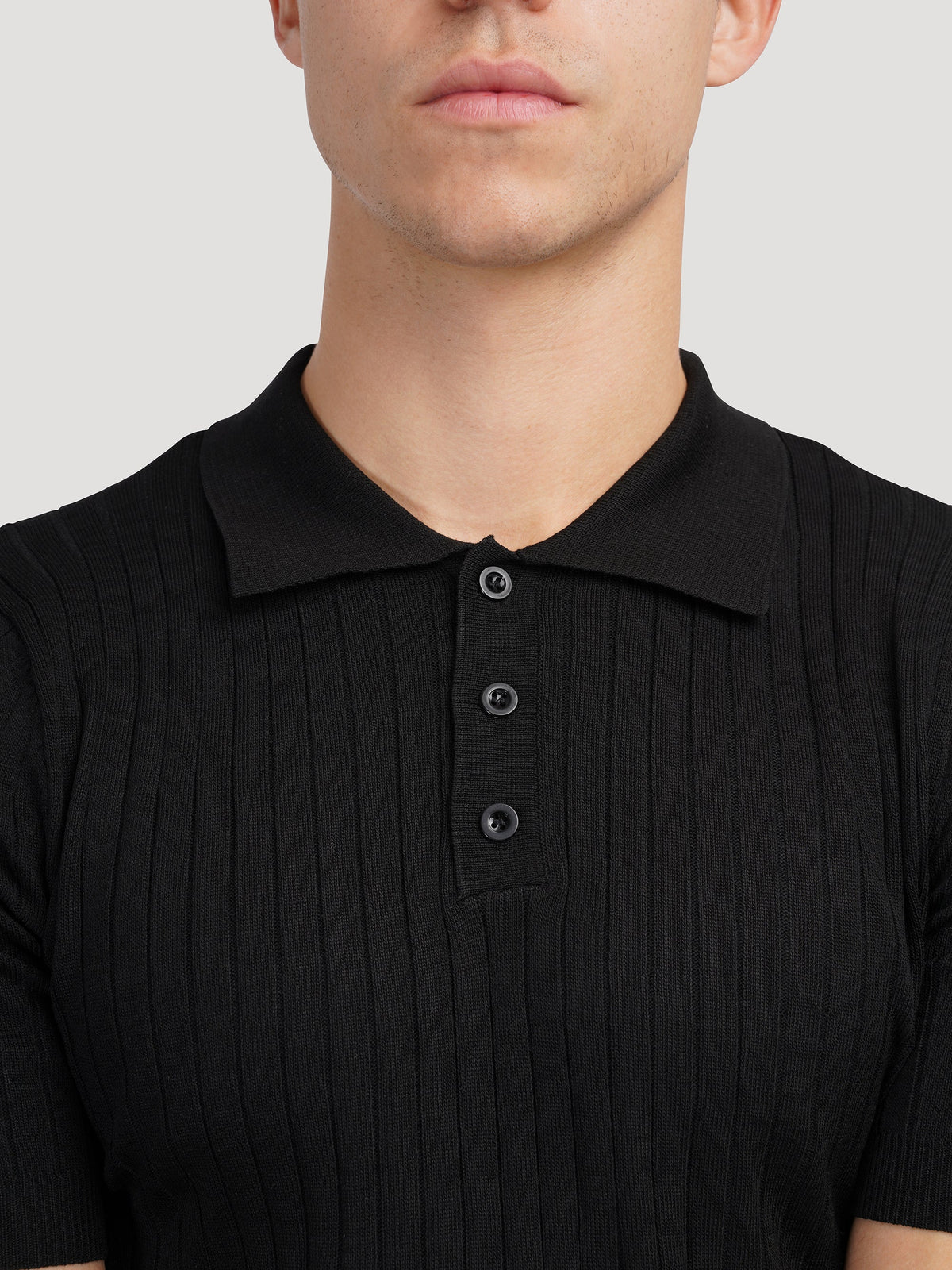 Men’s Ribbed Cotton Polo Shirt