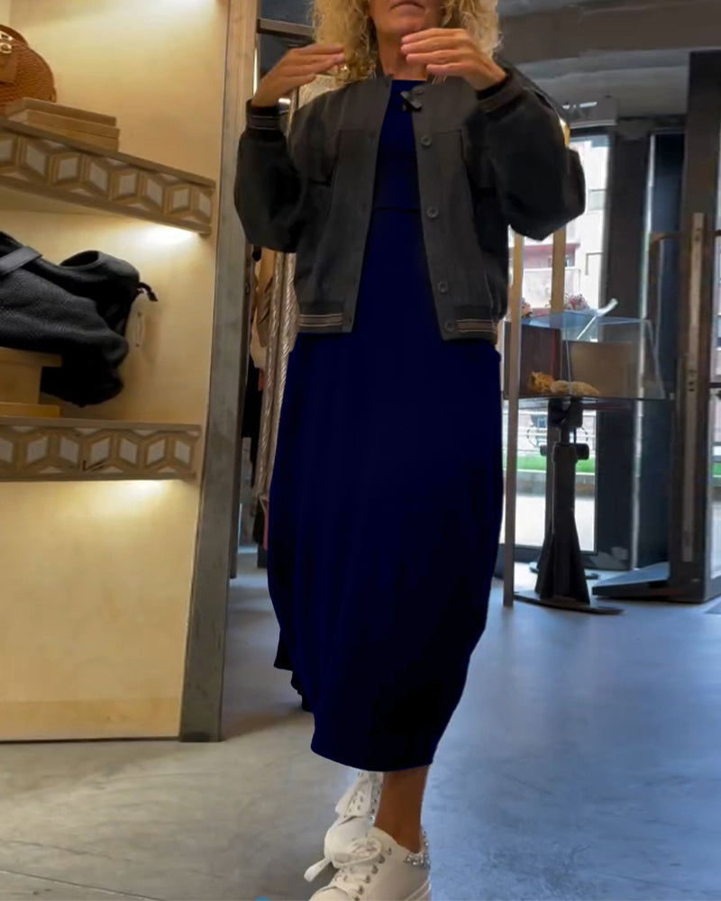 Vestido largo tipo suéter Alma™