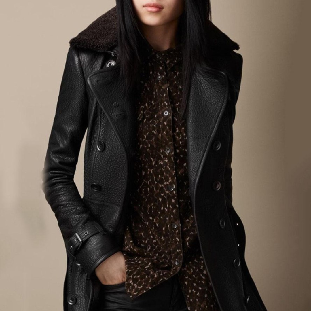 Chaqueta de cuero negra