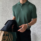Men’s Ribbed Cotton Polo Shirt