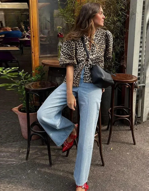 Camisa casual de leopardo 