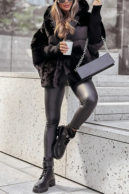 Chaqueta bomber con capucha para mujer