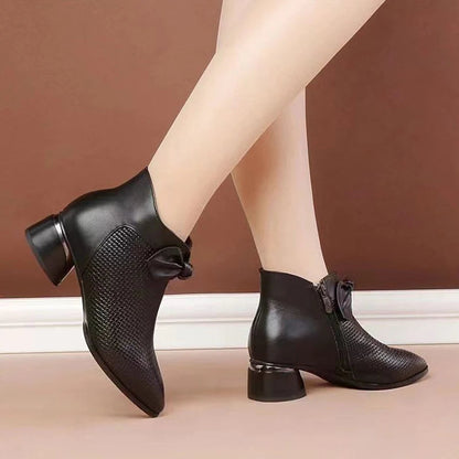 Zapatos de mujer de moda de cuero genuino con tacones altos