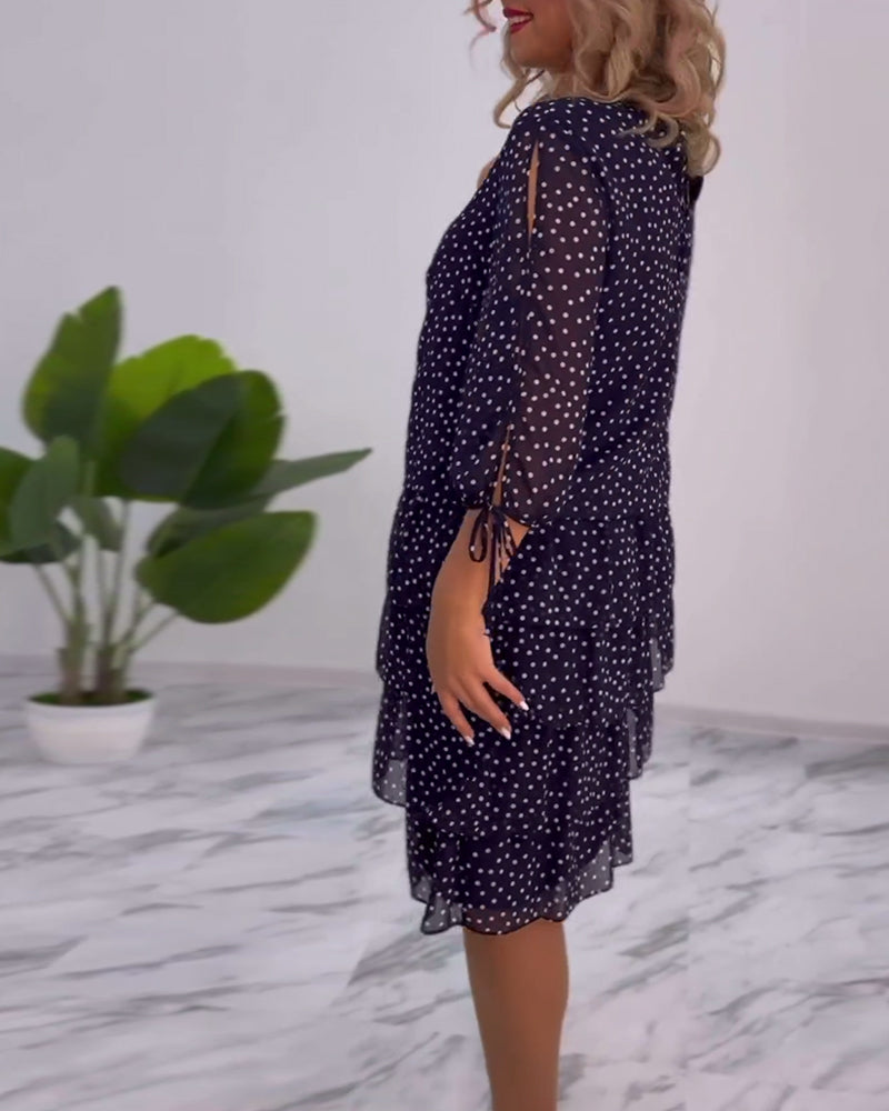 Vestido elegante Fleur™ con estampado de lunares