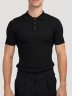 Men’s Ribbed Cotton Polo Shirt