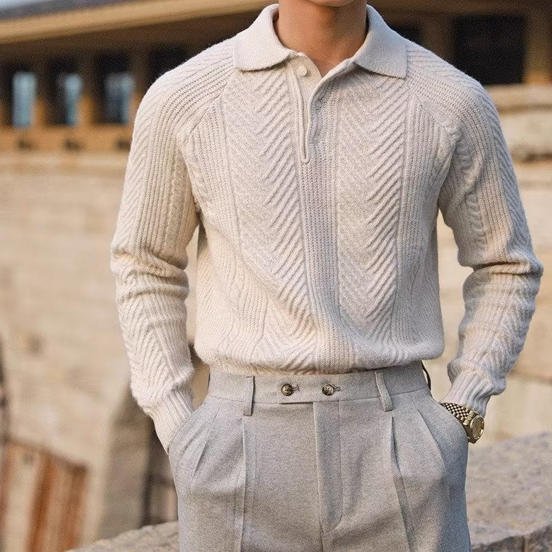 ASAN Textured Knit Polo – Old Money Style