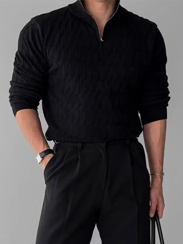 Half-Zip Cable Knit Sweater