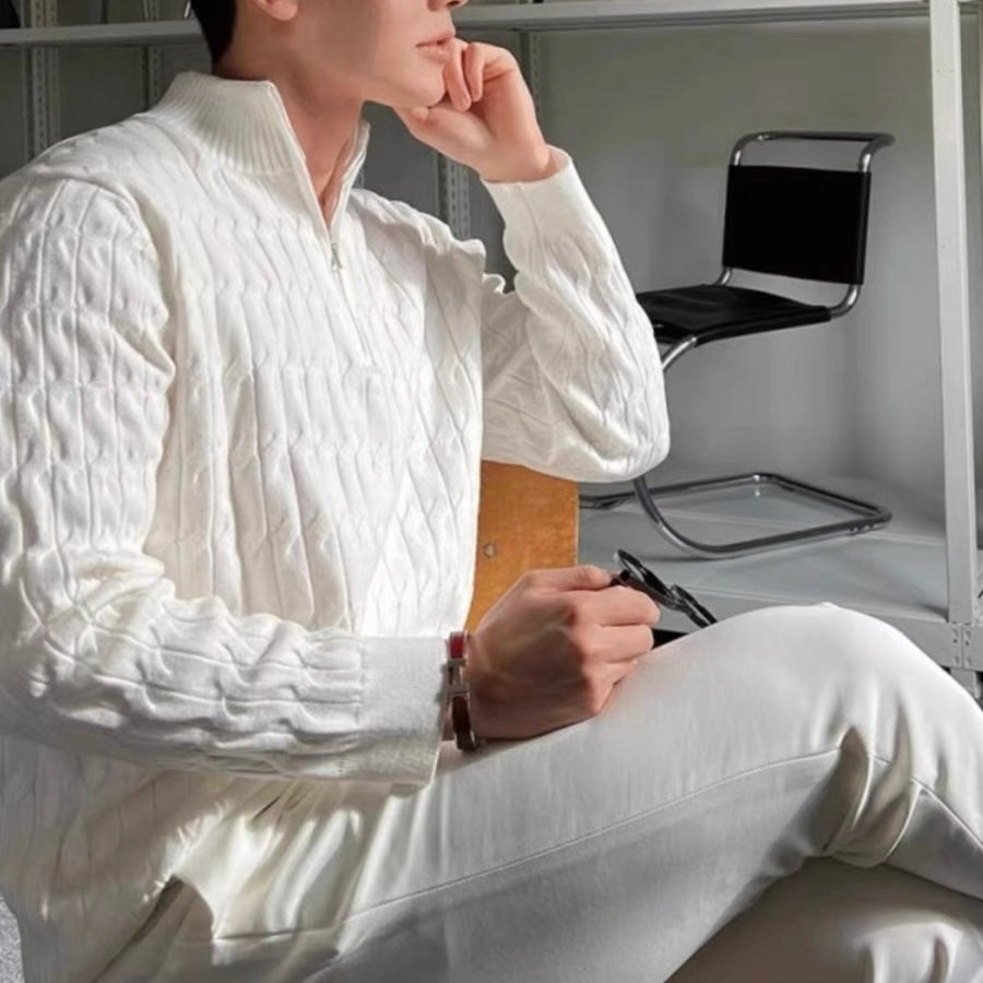 Half-Zip Cable Knit Sweater