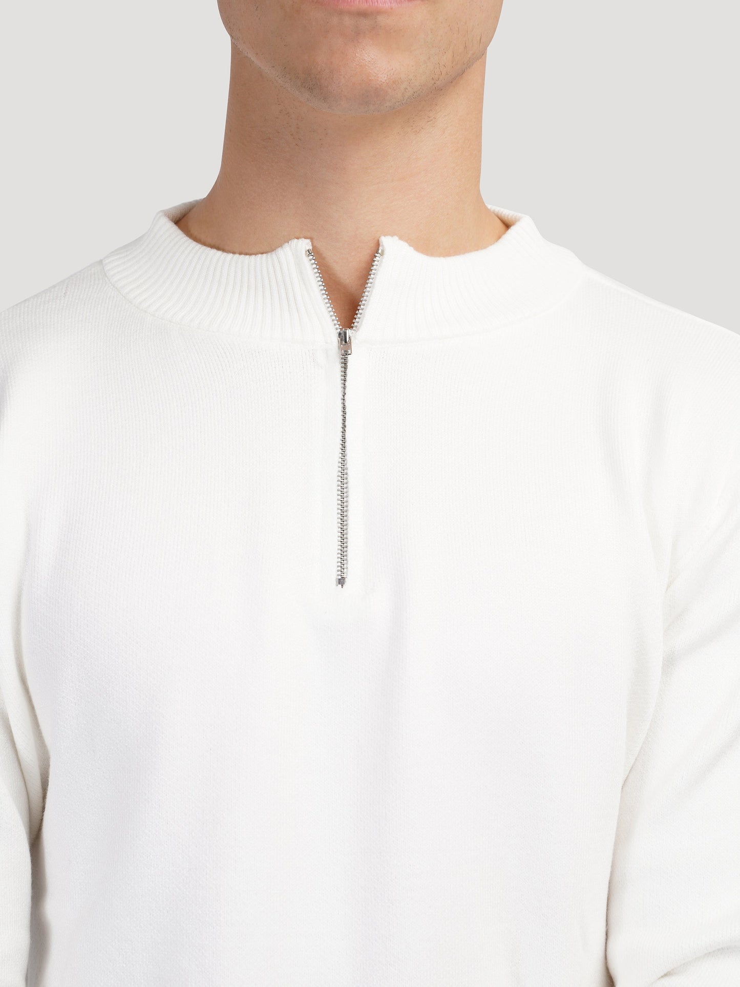 ANSEONG Quarter Zip Turtleneck Sweater