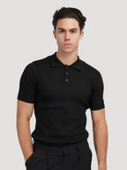 Men’s Ribbed Cotton Polo Shirt