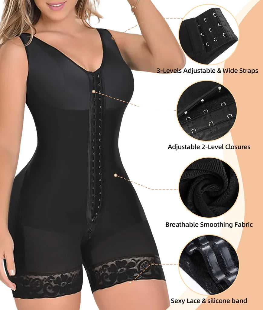 Shapewear for Women Tummy Control Post Surgery Full Body Shaper Butt Lifter with Zipper Crotch