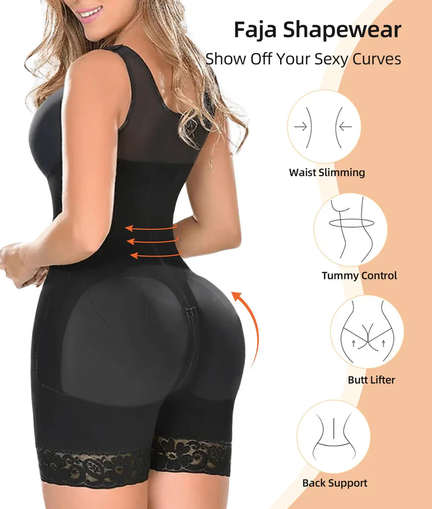 Shapewear for Women Tummy Control Post Surgery Full Body Shaper Butt Lifter with Zipper Crotch