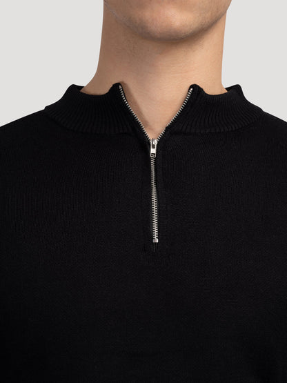 ANSEONG Quarter Zip Turtleneck Sweater