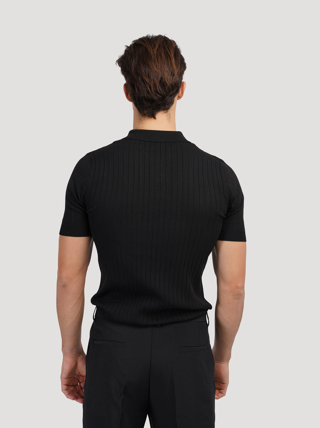 Men’s Ribbed Cotton Polo Shirt