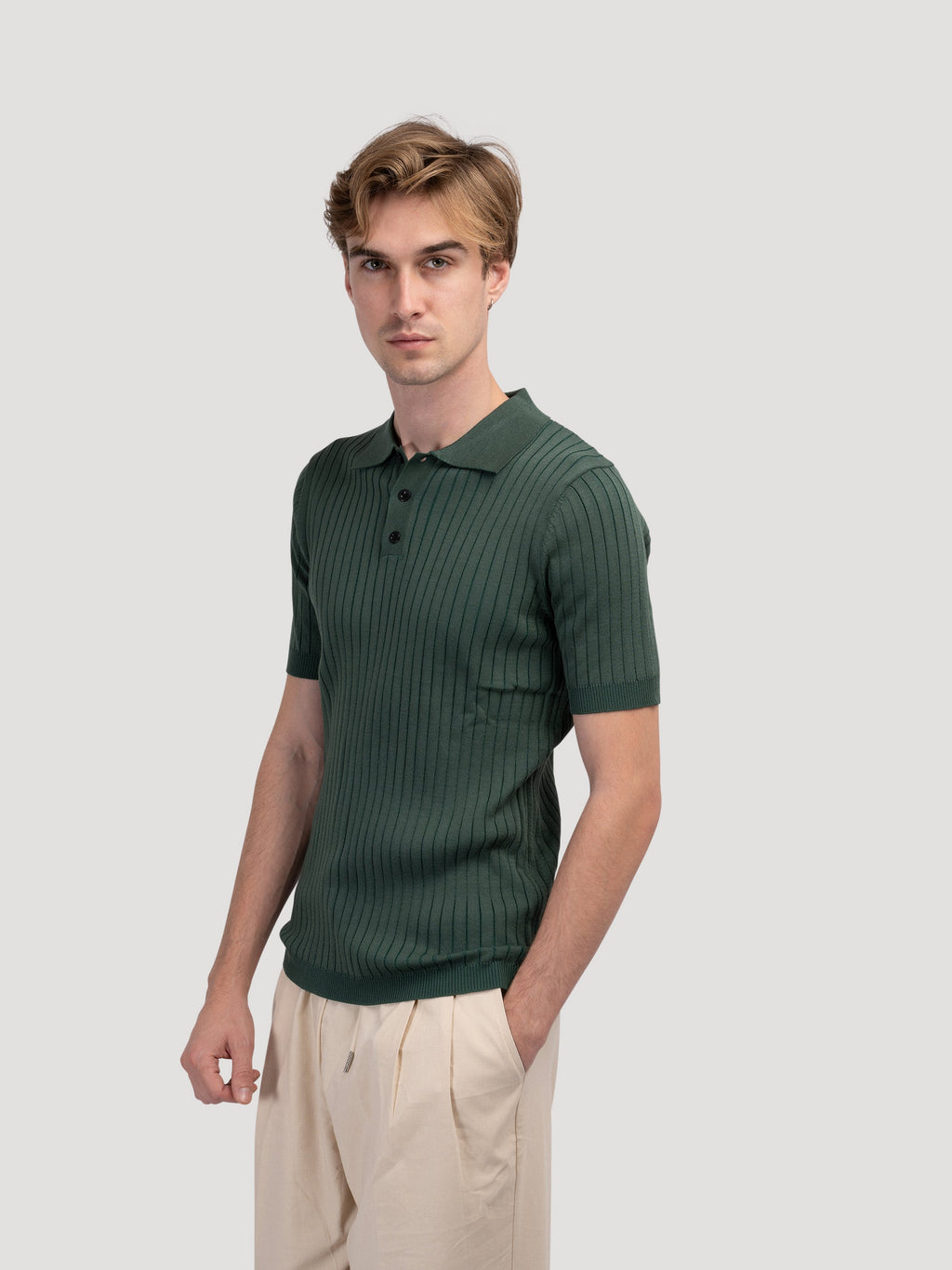 Men’s Ribbed Cotton Polo Shirt