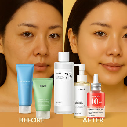 Korean Anua Glow Skincare Set | 5 Essentials