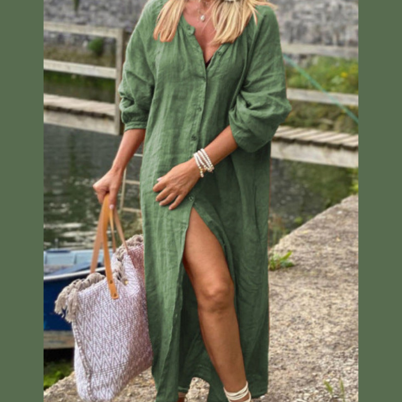 Antonia - Vestido largo de lino y algodón | Moda casual