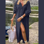 Antonia - Vestido largo de lino y algodón | Moda casual