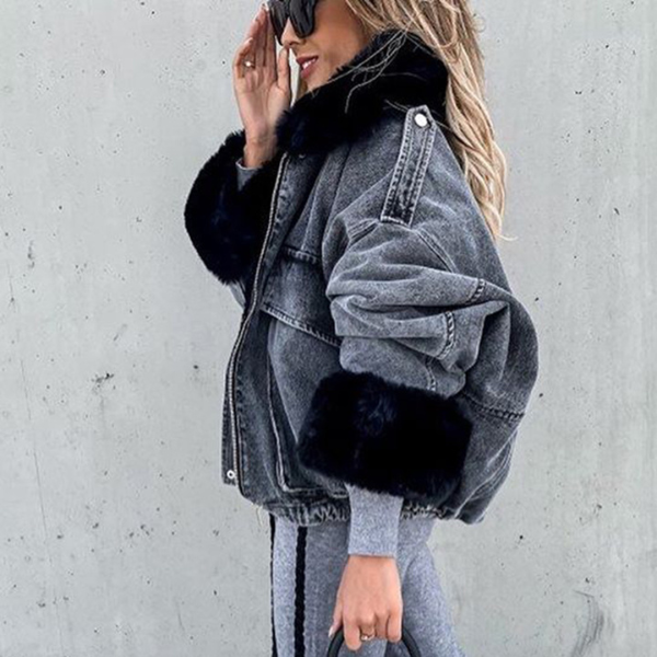 Sara fur jean coat