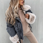 Sara fur jean coat