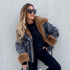 Sara fur jean coat