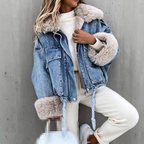 Sara fur jean coat