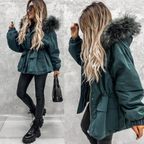 Fur hooded jacket coat