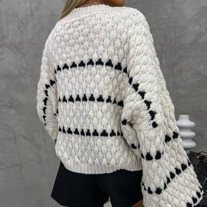 Black and white knitted sweater 