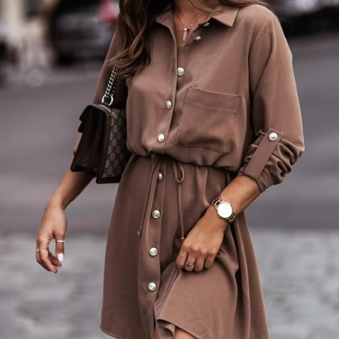 Vestido de otoño camisero de manga larga