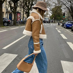 Short Karen Fur and Shearling Coat