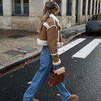 Short Karen Fur and Shearling Coat