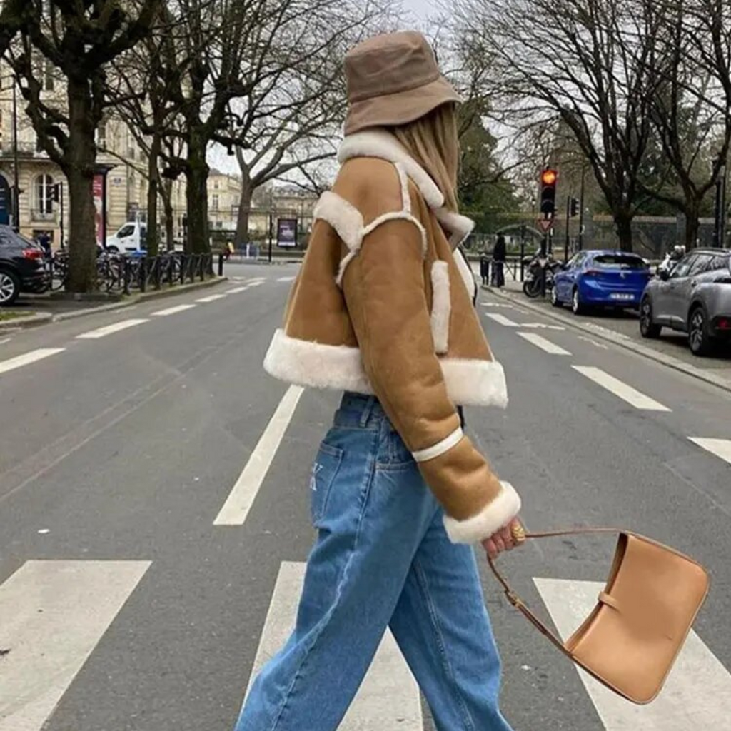 Short Karen Fur and Shearling Coat