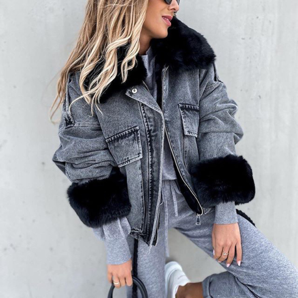 Sara fur jean coat
