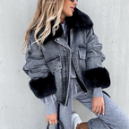 Sara fur jean coat