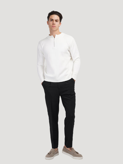 ANSEONG Quarter Zip Turtleneck Sweater