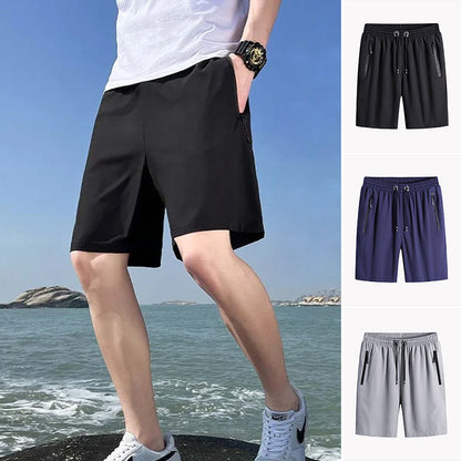 Men's Plus Size Ice Silk Stretch Shorts 