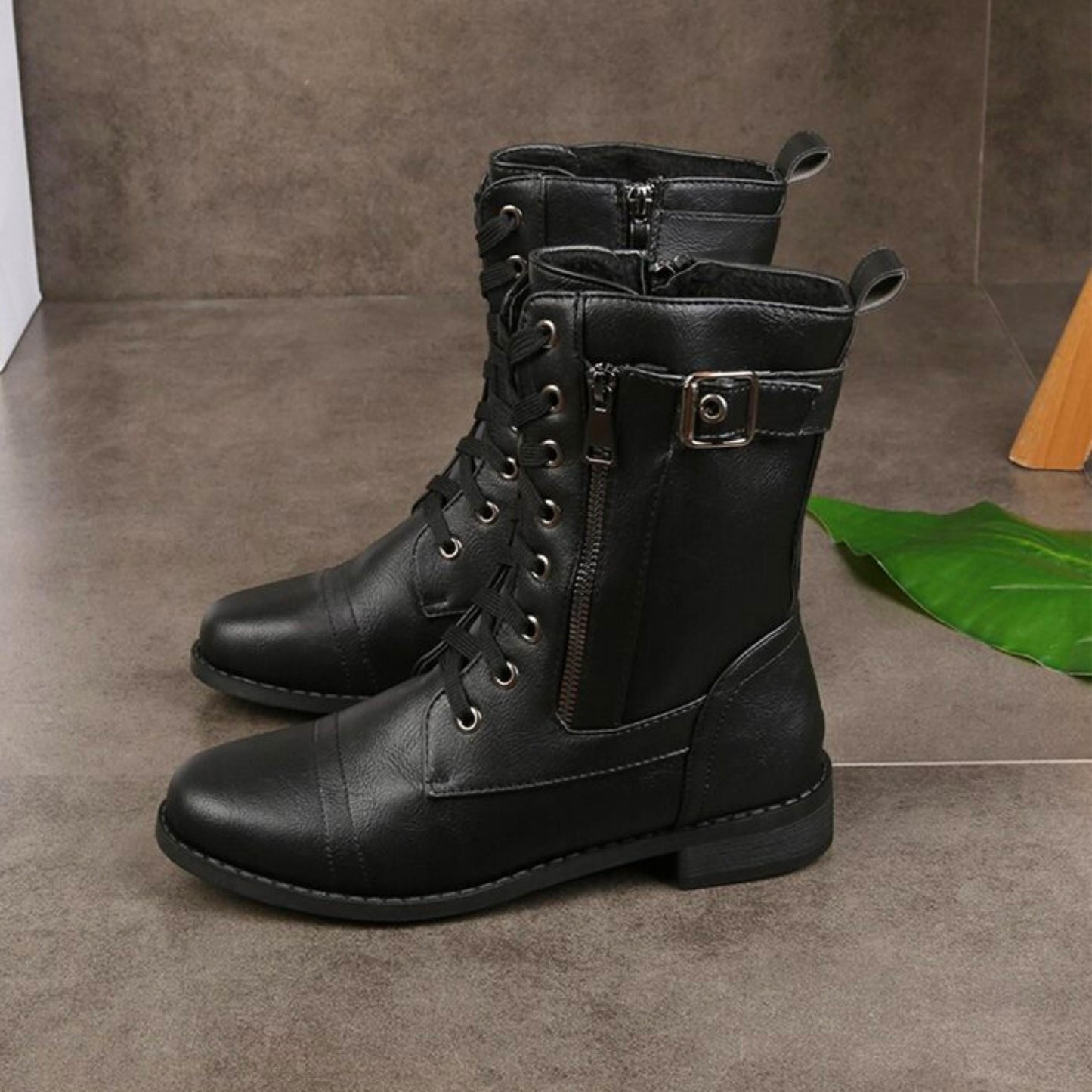 Lina™ Botas de Cuero para Otoño