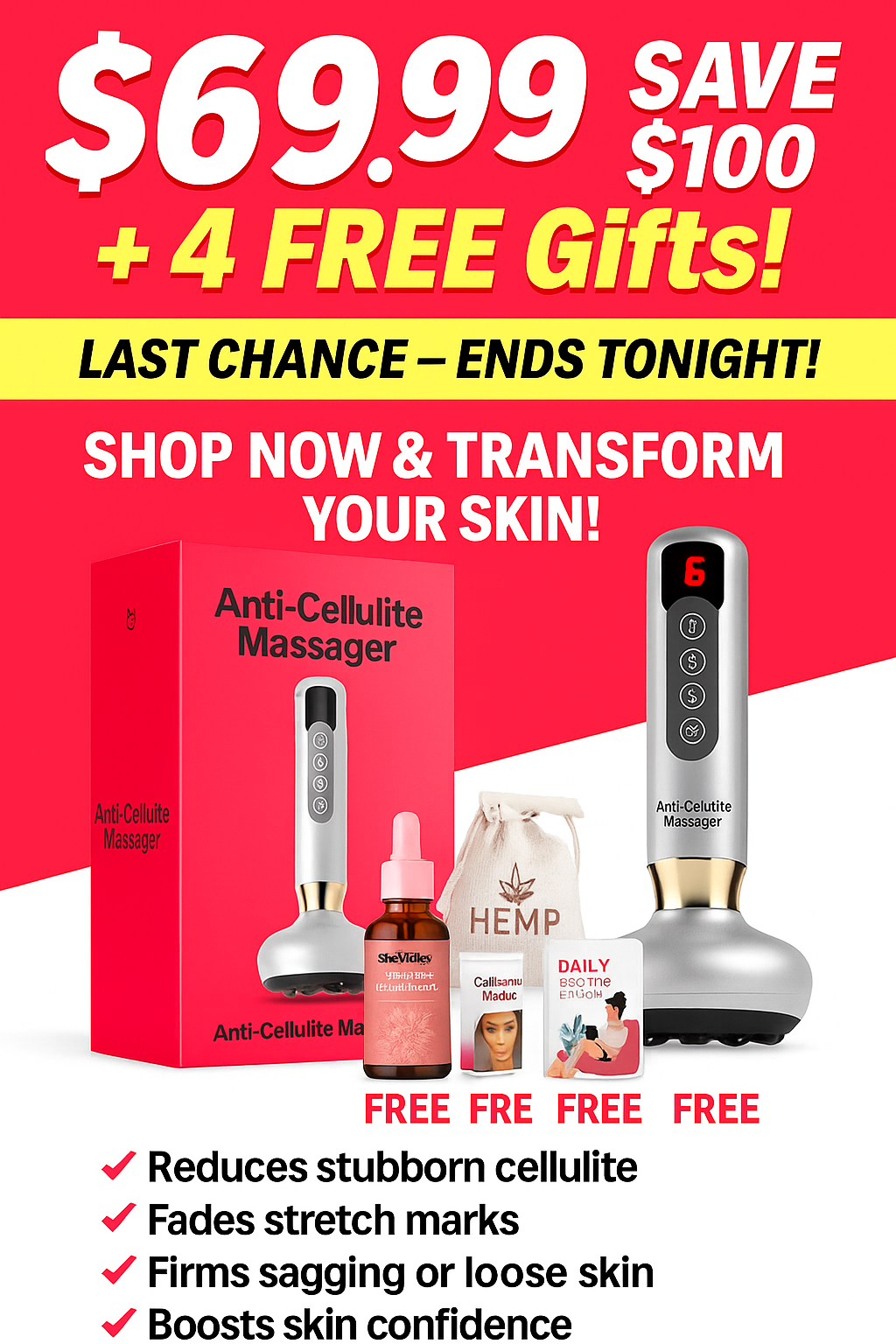 Lumisculpt™ – Anti-Cellulite Massager + 4 FREE gifts