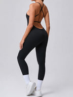 Cross Back Adjustable Strap Jumpsuit